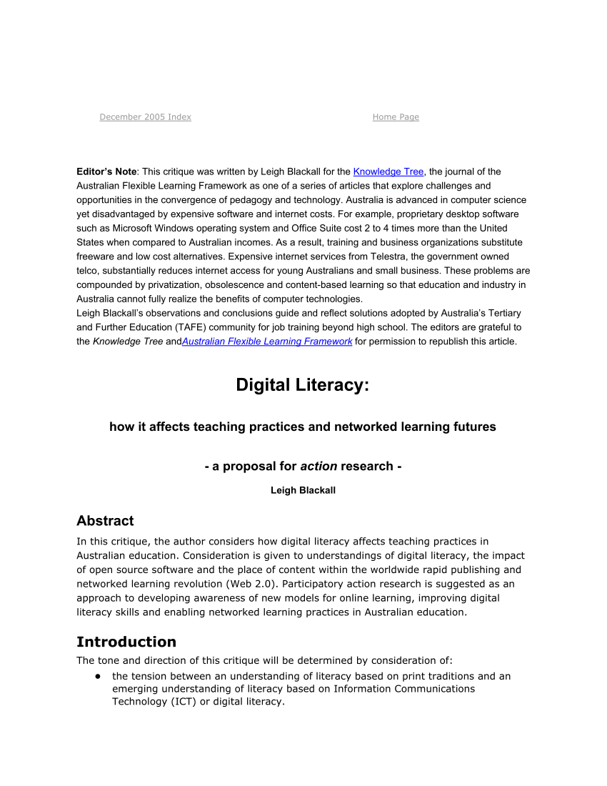digital literacy thesis