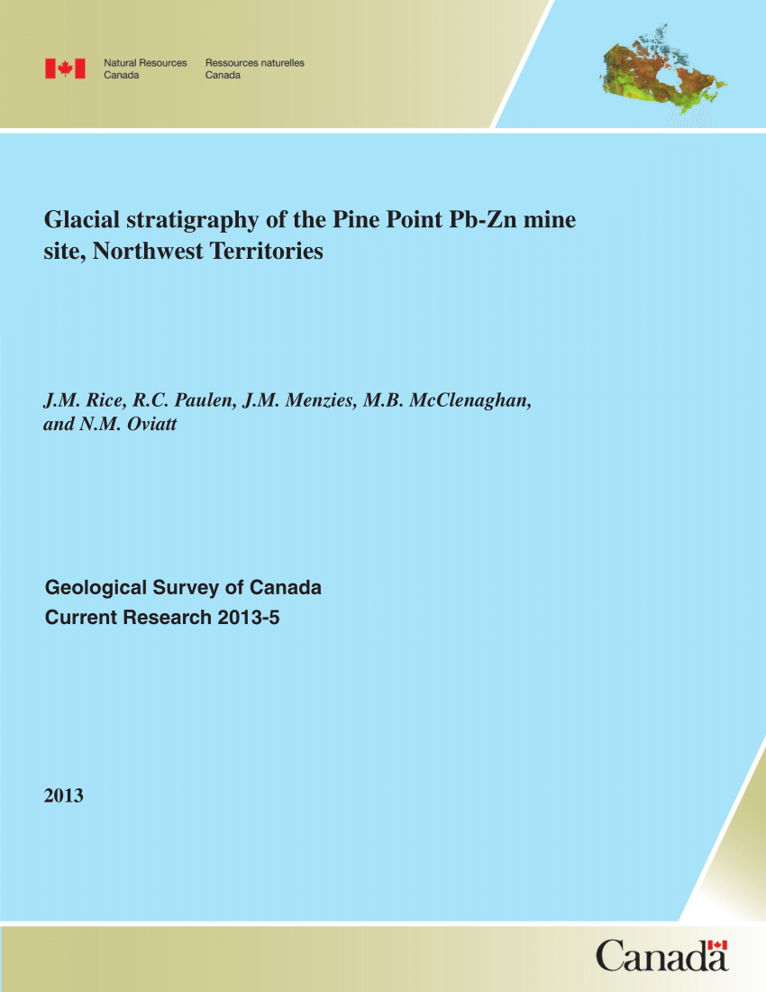 PDF) Glacial stratigraphy of the Pine Point Pb-Zn mine site ...