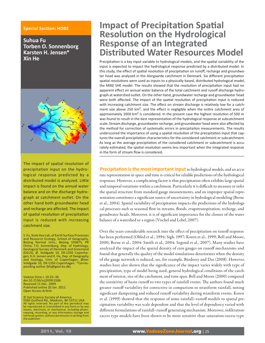 Pdf Impact Of Precipitation Spatial Resolution On The Hydrological Response Of An Integrated Distributed Water Resources Model