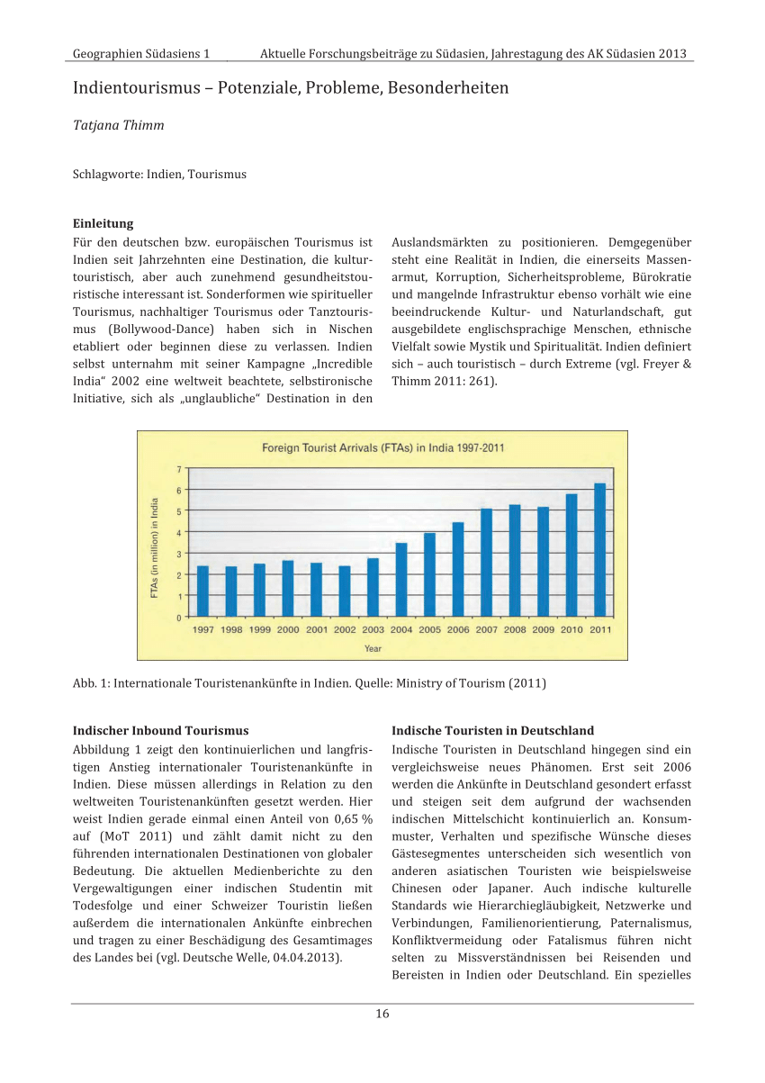 Pdf Indien Tourismus Potenziale Probleme Und Besonderheiten