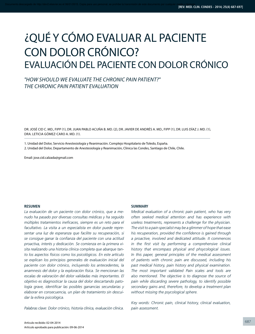 El Dolor Crónico, PDF, Dolor
