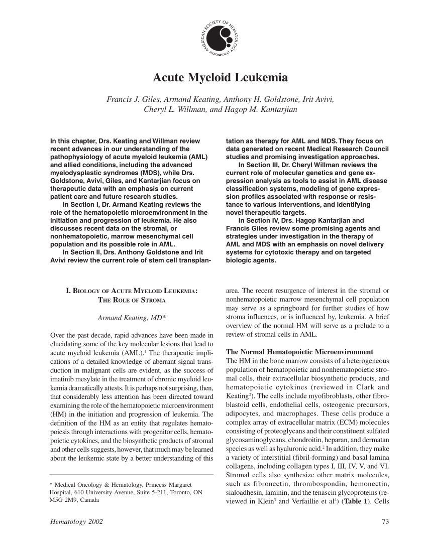 acute myeloid leukemia research paper
