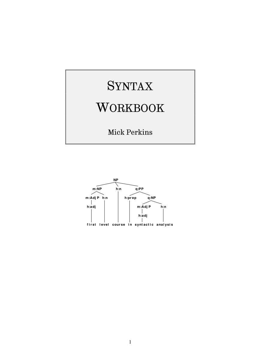 (PDF) Syntax Workbook