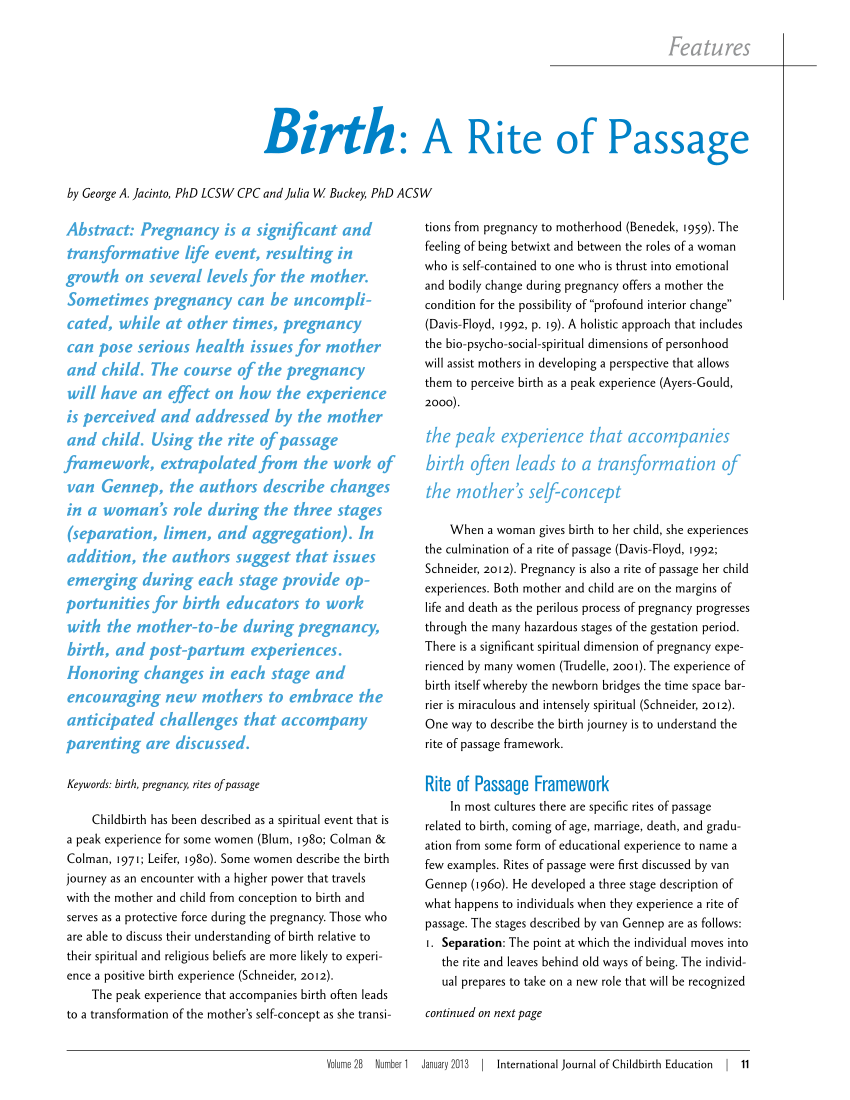 importance of rites of passage