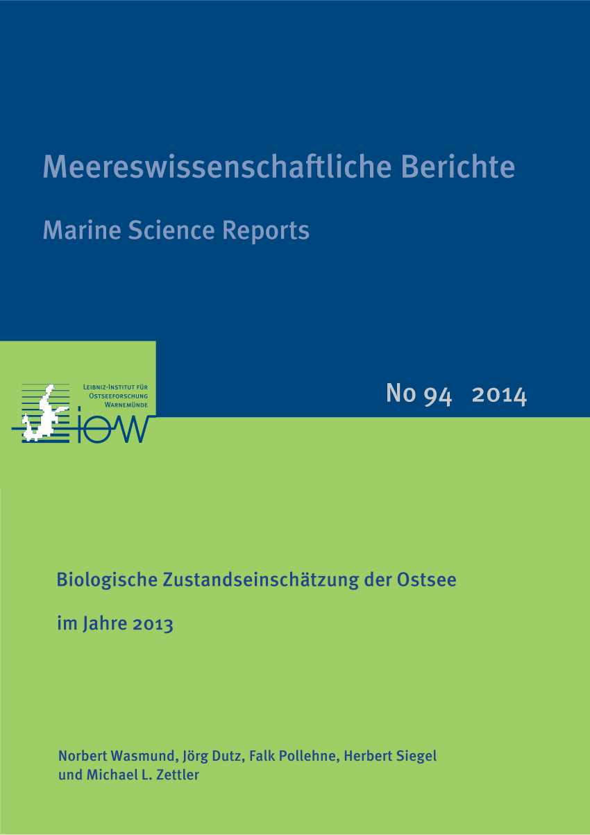 PDF) Biologische Zustandseinschtzung der Ostsee im Jahre 2013.