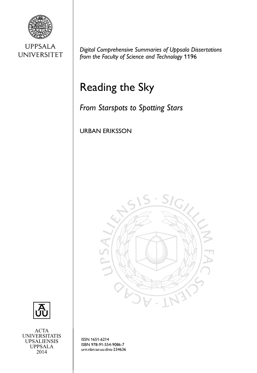 PDF) Reading the Sky - From Starspots to Spotting Stars