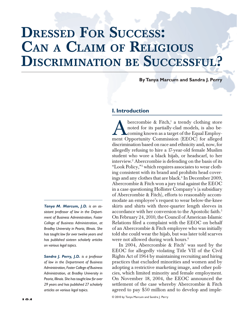 religious discrimination research paper