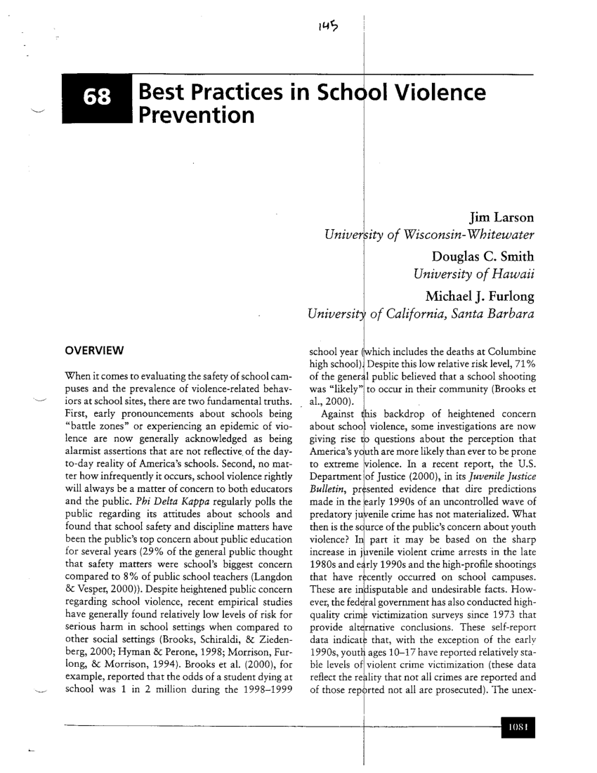 (PDF) School violence