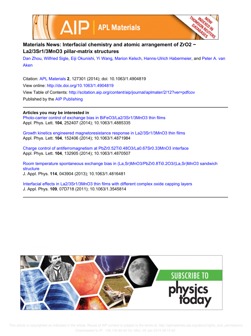 PDF) Materials News: Interfacial chemistry and atomic arrangement 