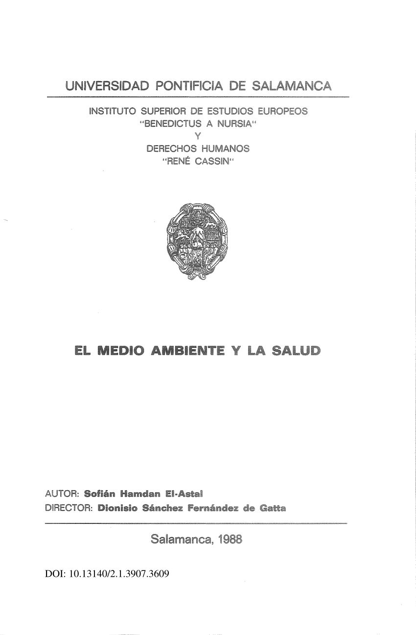 Pdf El Medio Ambiente Y La Salud 0141