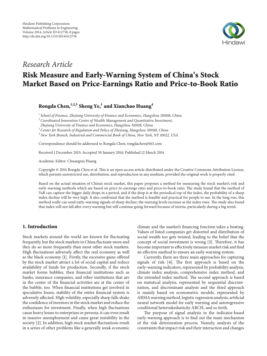 Pdf Risk Measure And Early Warning System Of China S
