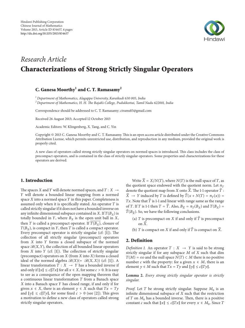 Pdf Characterizations Of Strong Strictly Singular Operators
