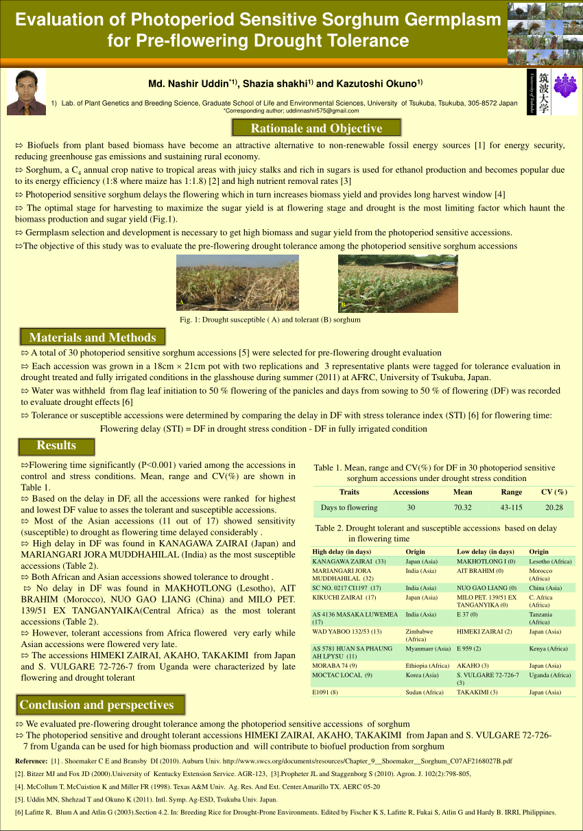 (PDF) Evaluation of Photoperiod Sensitive Sorghum Germplasm for Pre ...