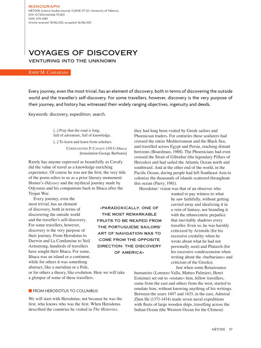 (PDF) Voyages of discovery. Venturing into the unknown