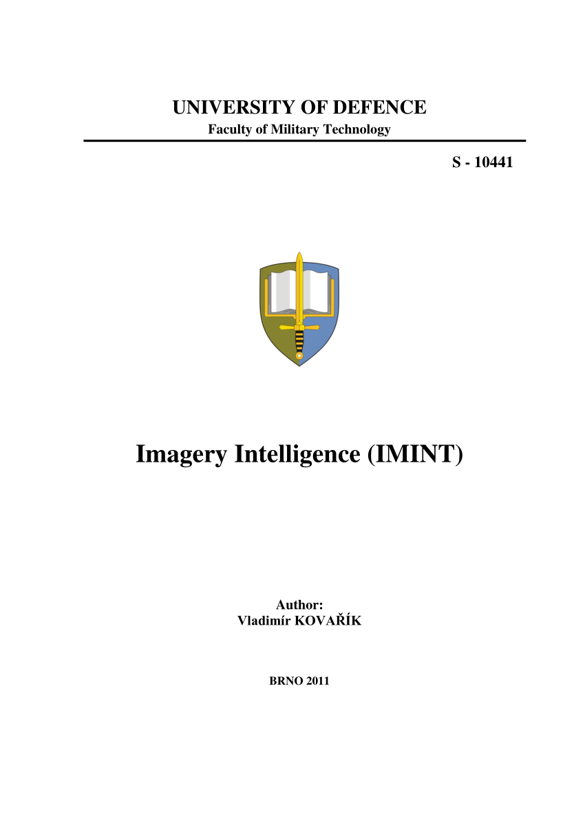 Pdf Imagery Intelligence Imint