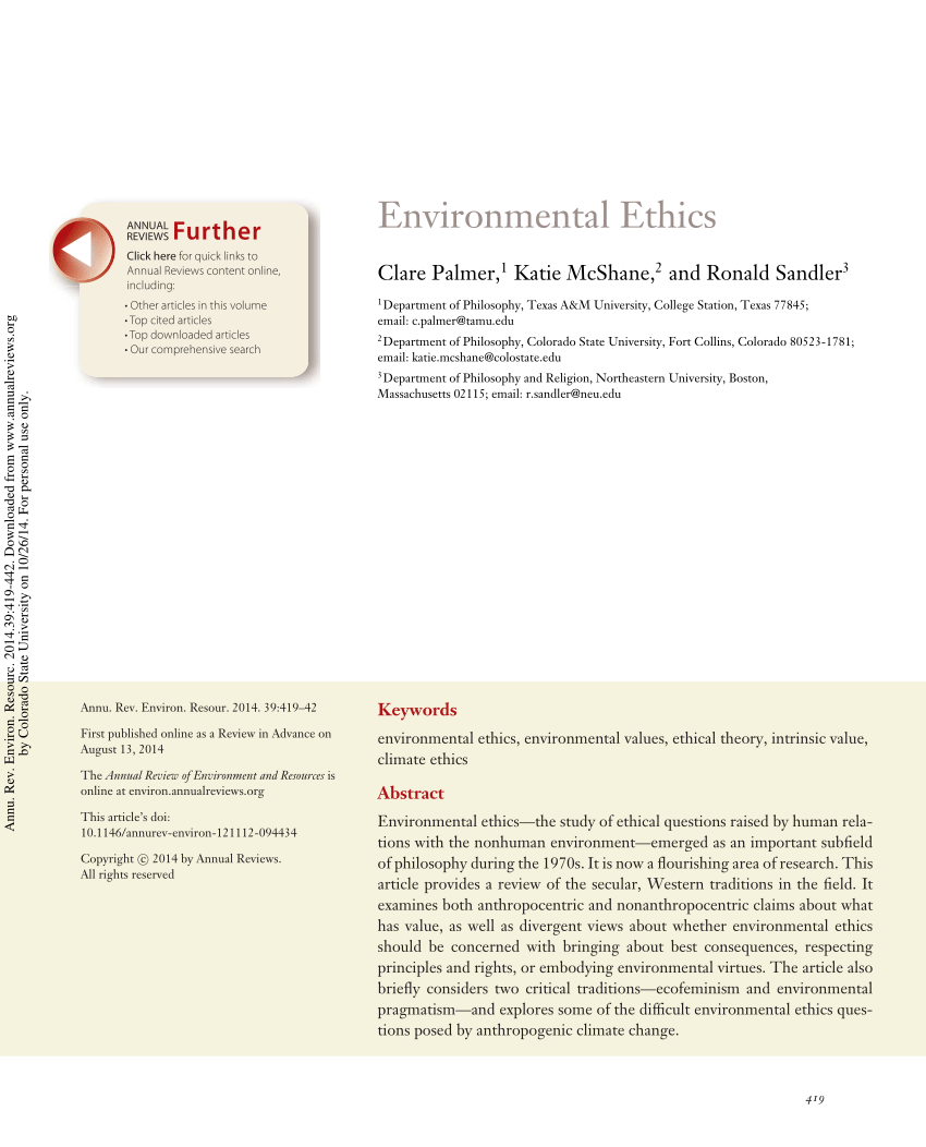 sample research paper on environmental ethics