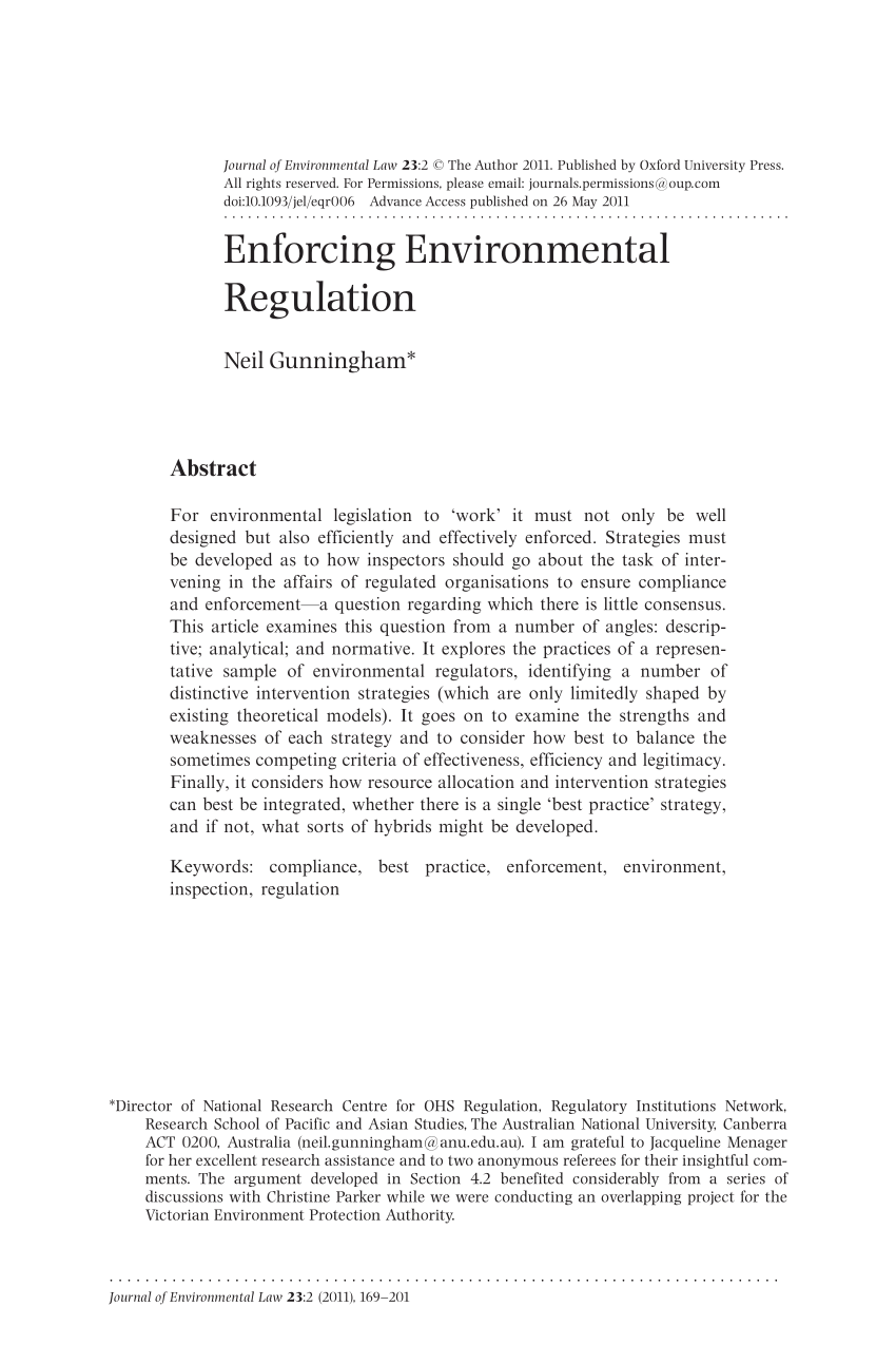 thesis on environmental regulation