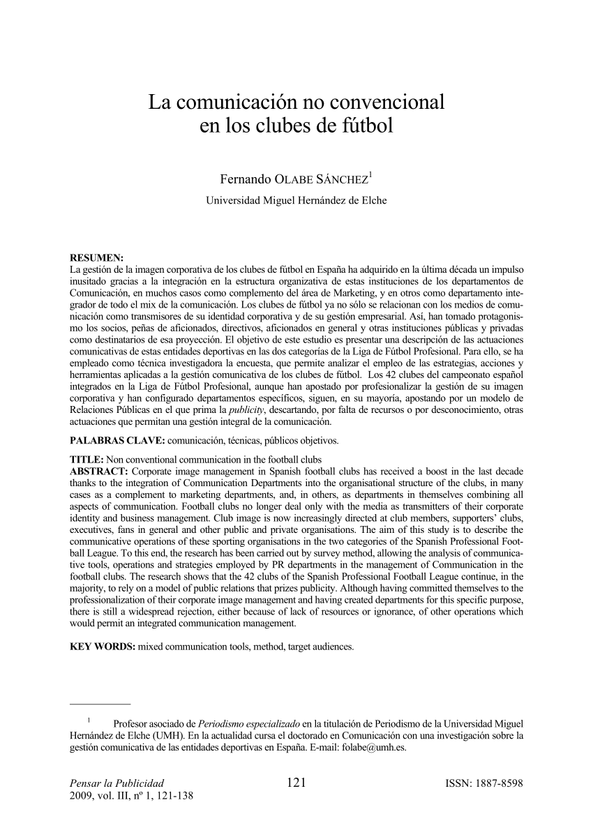 (PDF) La comunicación no convencional en los clubes de fútbol