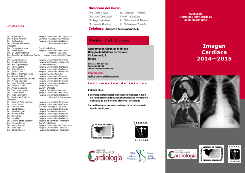 Pdf Cursos De Formacion Continuada En Radiodiagnostico Imagen Cardiaca 14 15 Bilbao Febrero 14 15