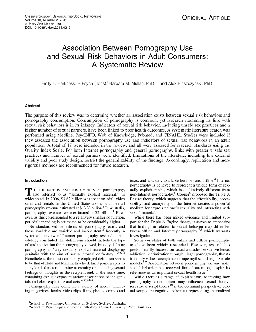 3d Toddler Sex Hentati - PDF) Association Between Pornography Use and Sexual Risk ...