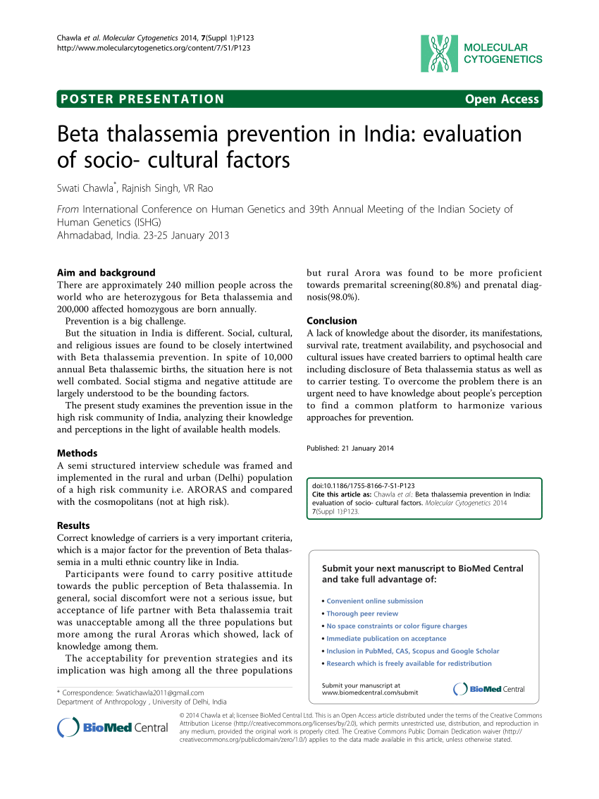 case study on thalassemia in india
