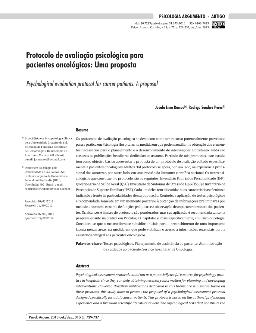 Anamnese para Avaliacao Psicologica PDF, PDF