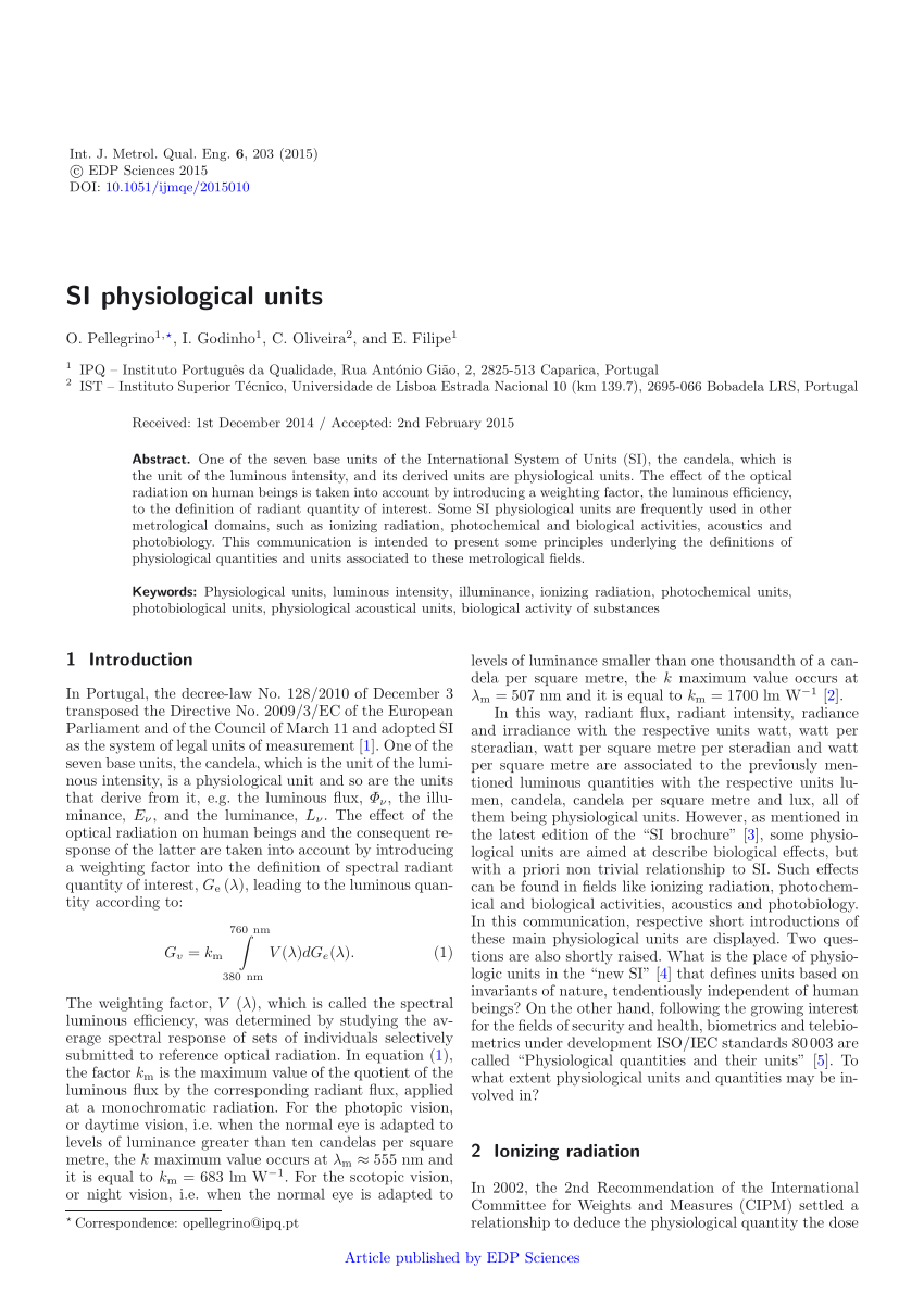 PDF) SI physiological Units