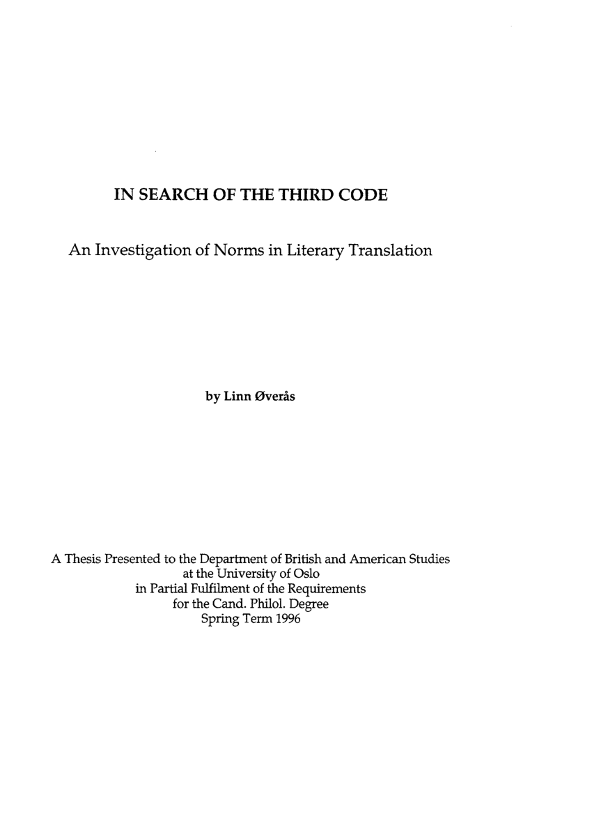 master thesis on translation