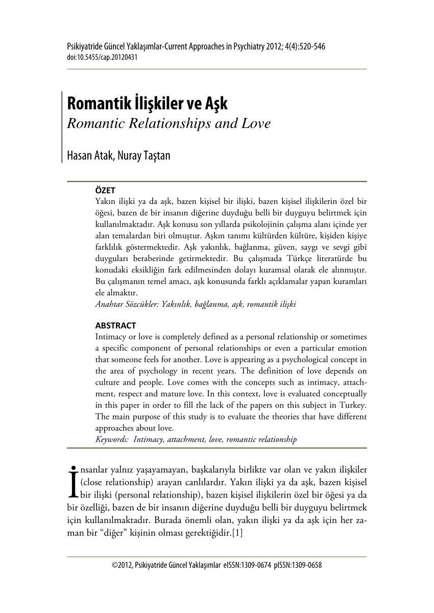 research about romantic love