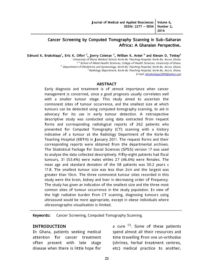 Brain Cancer Screening