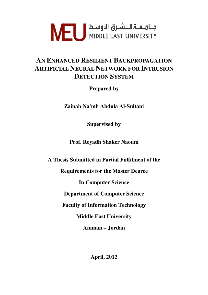 Master thesis intrusion detection