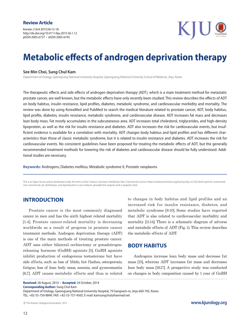 Pdf Metabolic Effects Of Androgen Deprivation Therapy 9517