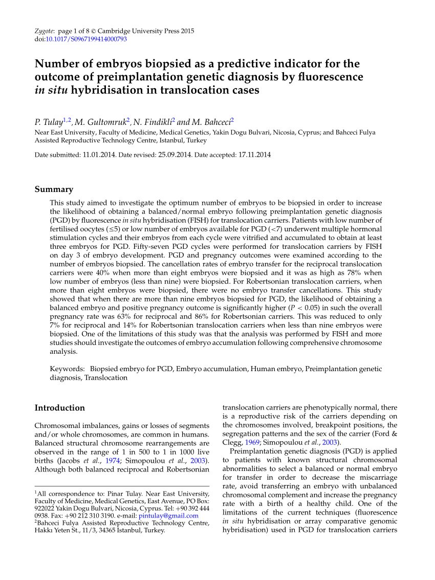 PDF Number of embryos biopsied as a predictive indicator for the  