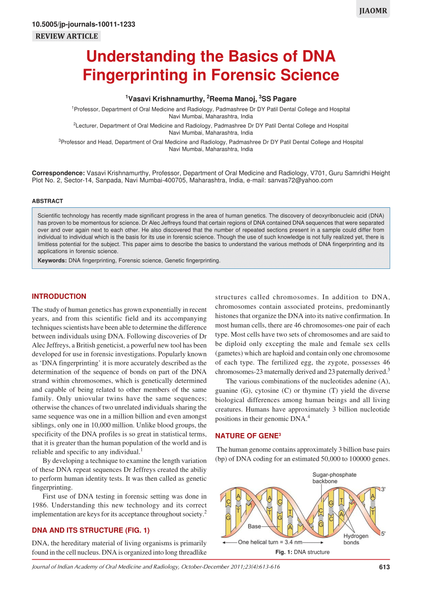 research paper of dna