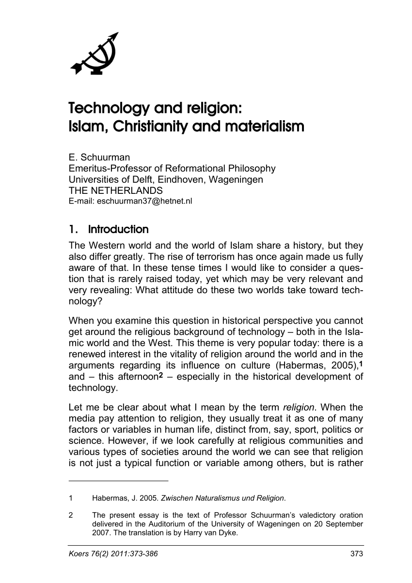 religion and technological advancement