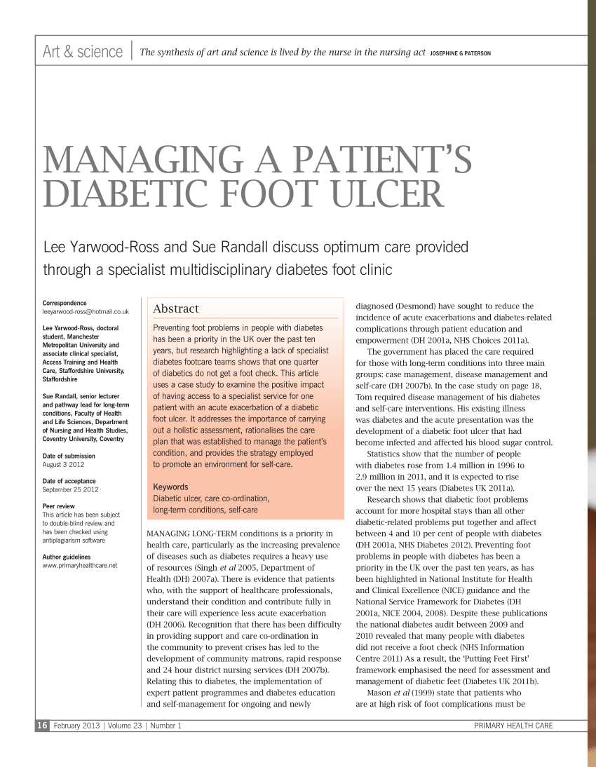 thesis topics on diabetic foot ulcer