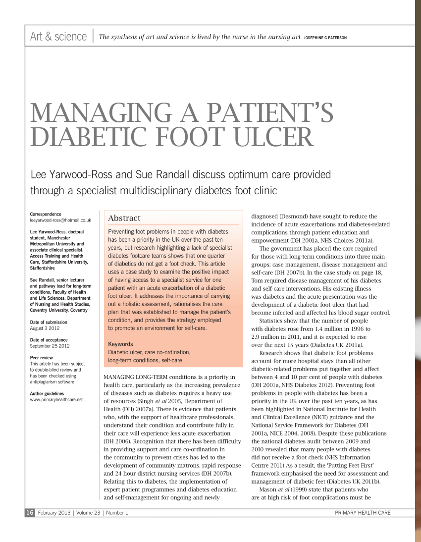 diabetic foot ulcer essay