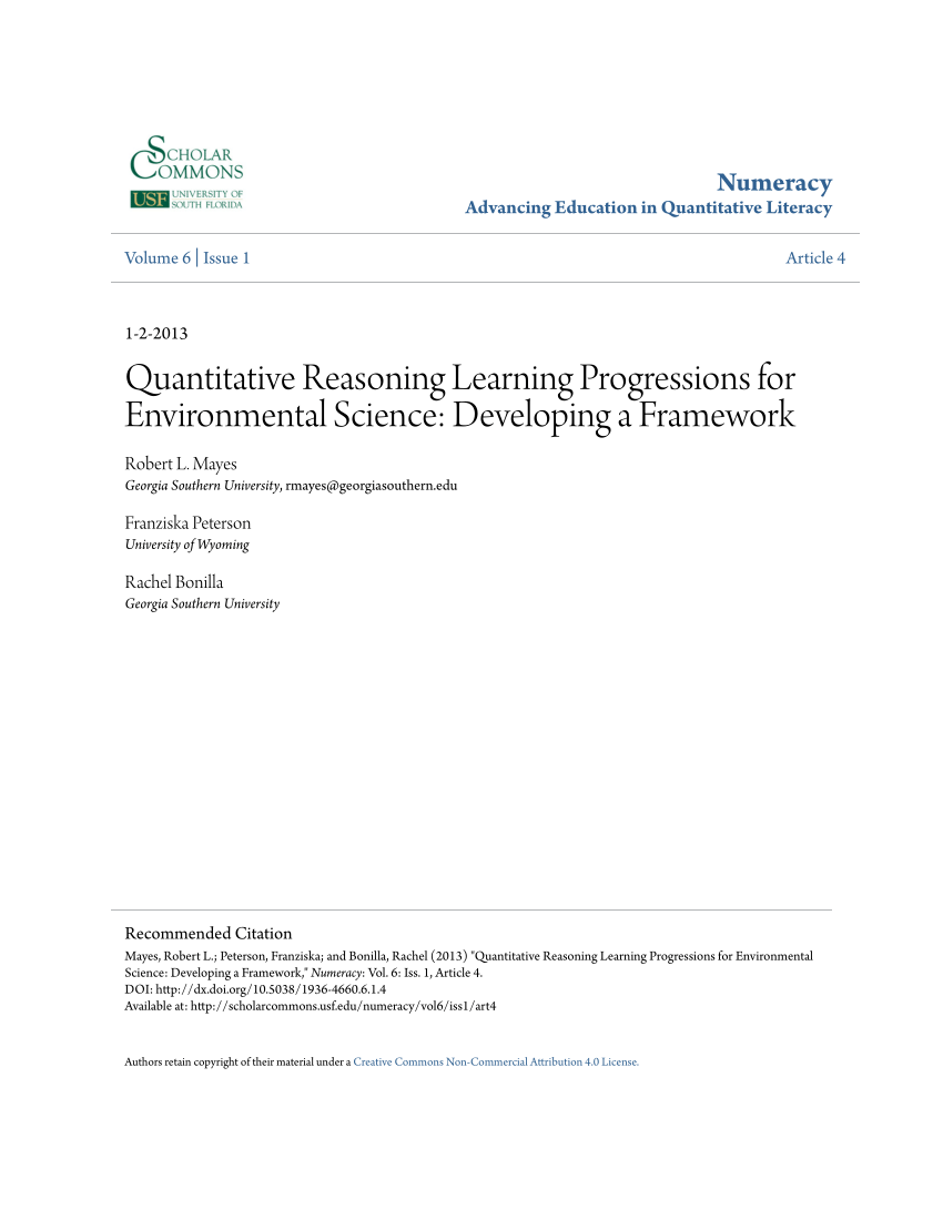 quantitative research title about environmental science