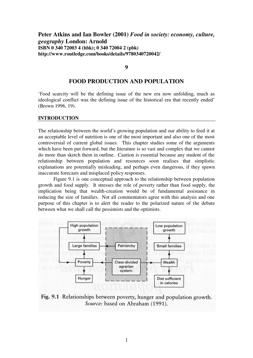 (PDF) Food production and population