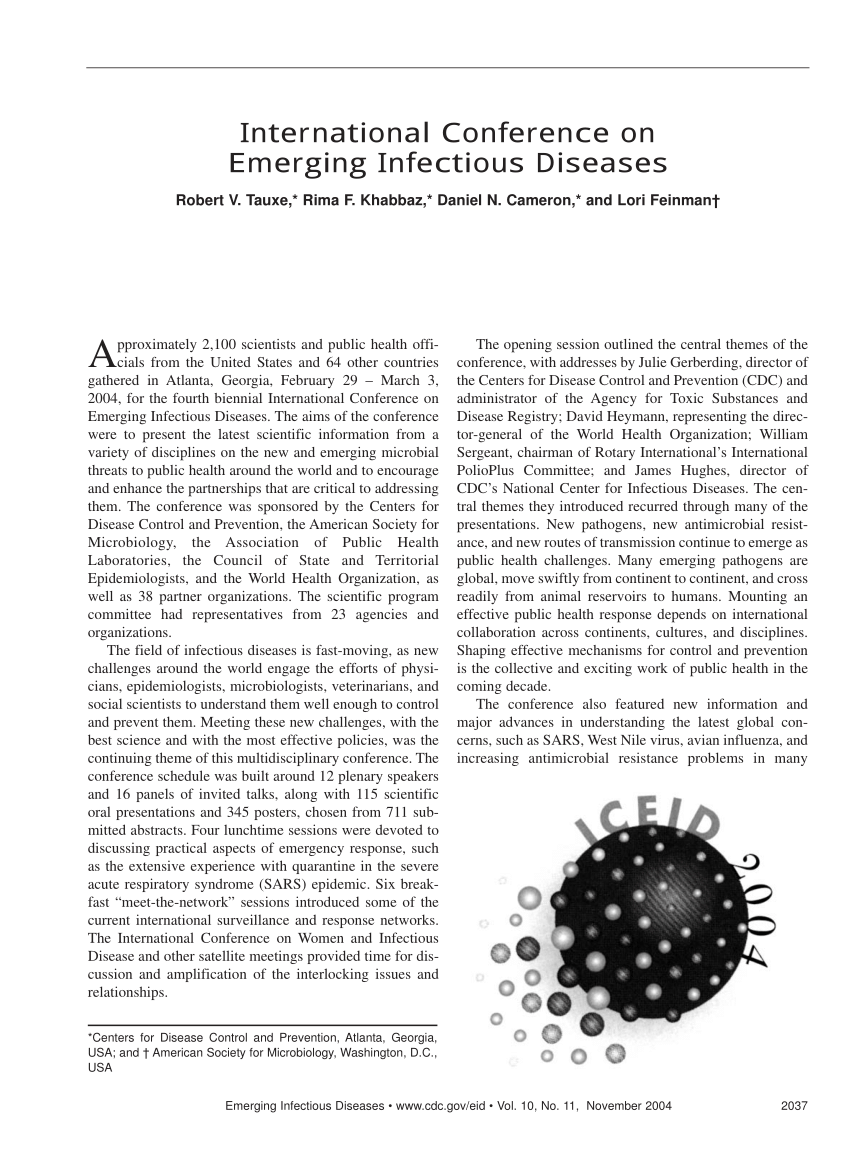 (PDF) International Conference on Emerging Infectious Diseases