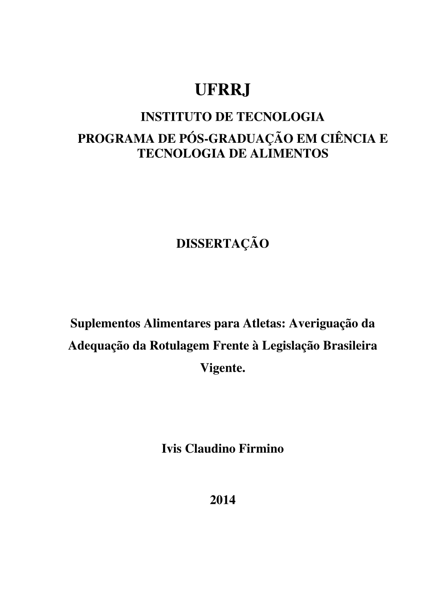 PDF) AVALIAÇÃO DA ROTULAGEM DE SUPLEMENTOS ENERGÉTICOS EM BRASÍLIA