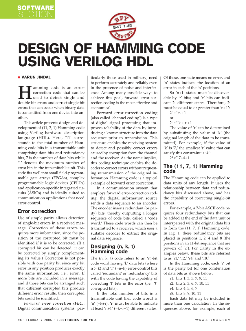 Hamming Code Pdf