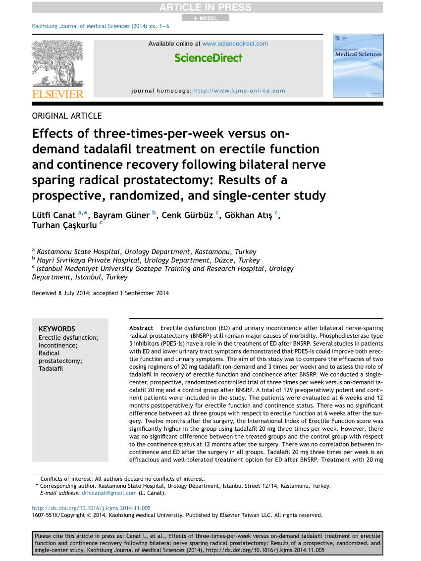 Pdf Effects Of Three Times Per Week Versus On Demand Tadalafil Treatment On Erectile Function 3368