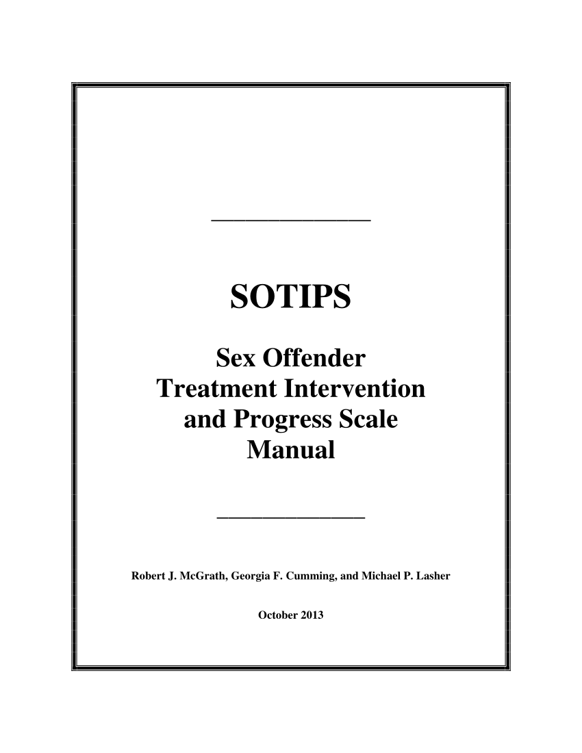 PDF SOTIPS Sex Offender Treatment Intervention and Progress