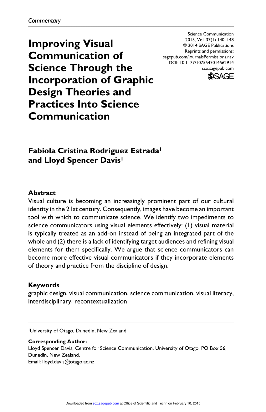 PDF) Improving Visual Communication of Science Through the ...