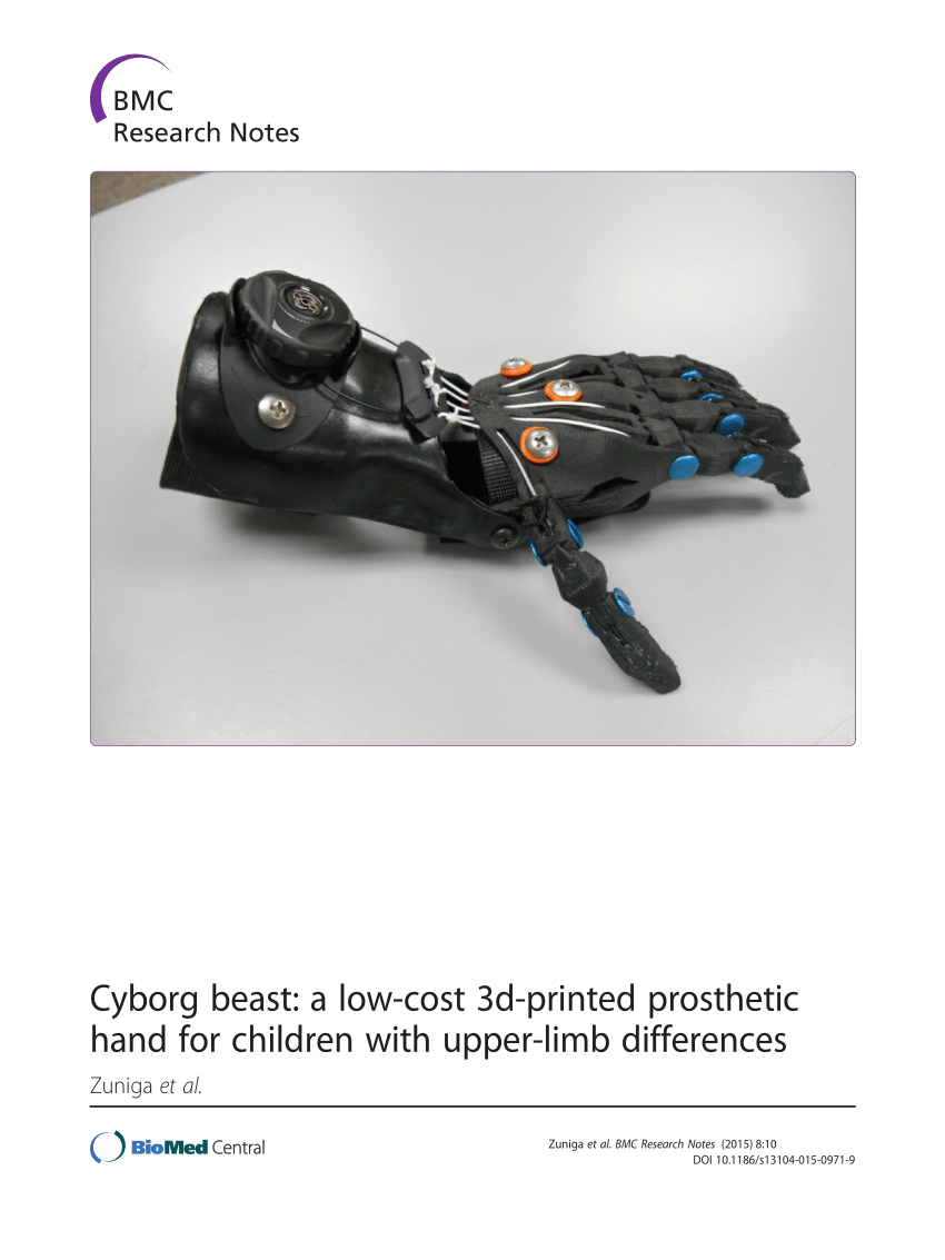 PDF) Cyborg beast: A low-cost 3d-printed prosthetic hand for children with  upper-limb differences