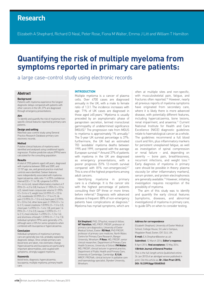 multiple myeloma case study pdf