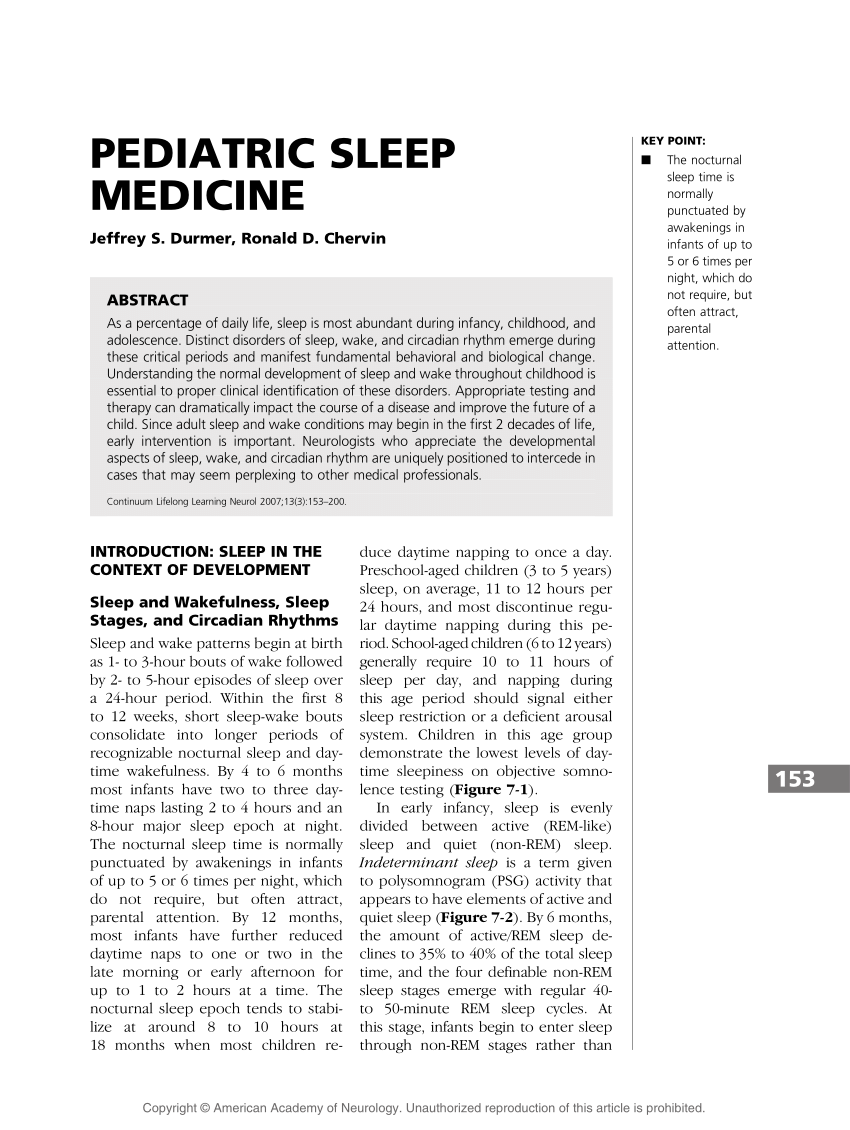 (PDF) Pediatric sleep medicine