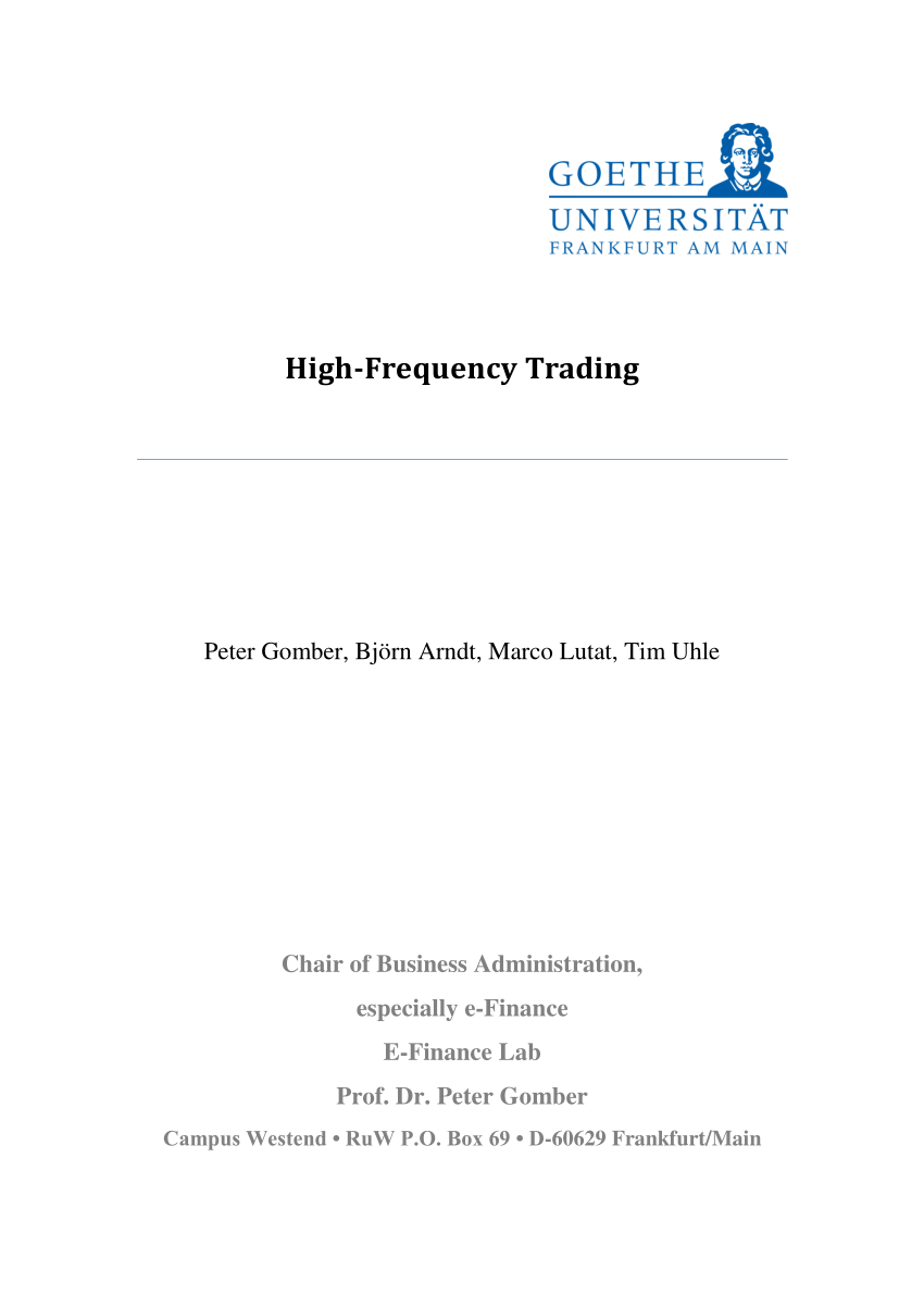 Basics of High-Frequency Trading