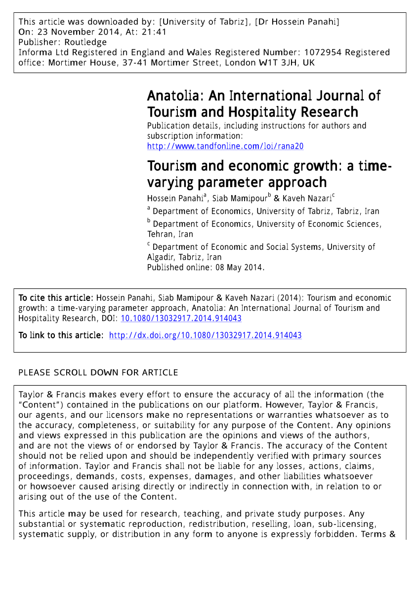 tourism and economic growth thesis